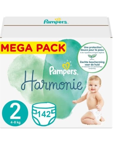 PAMPERS HARMONIE TAILLE 2 142 COUCHES (4-8 KG)