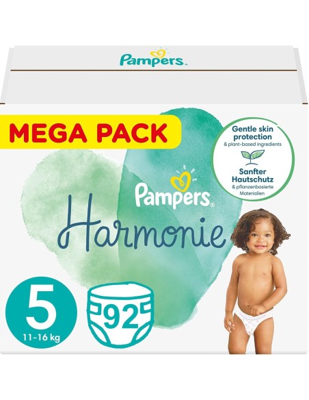 PAMPERS HARMONIE TAILLE 5 92 COUCHES (11-16 KG)