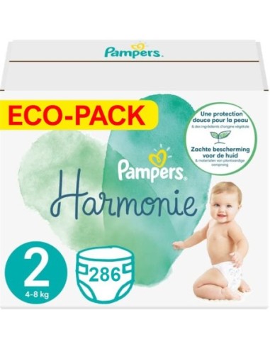 PAMPERS HARMONIE TAILLE 2 286 COUCHES (4-8 KG)