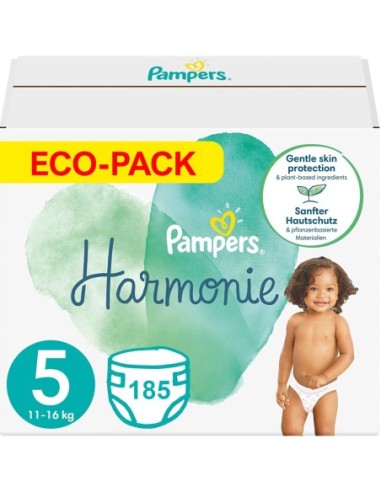 PAMPERS HARMONIE TAILLE 5 185 COUCHES (11-16 KG)