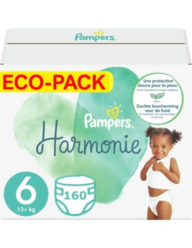 PAMPERS HARMONIE TAILLE 6 160 COUCHES (13-18 KG)