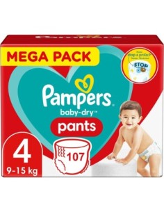 PAMPERS PANTS TAILLE 4 BABY-DRY COUCHES-CULOTTES 107...