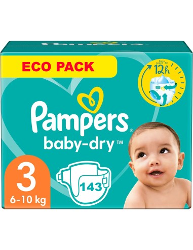 PAMPERS BABY-DRY TAILLE 3 143 COUCHES (6-10 KG)