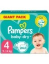 PAMPERS BABY-DRY TAILLE 4 262 COUCHES (9-14 KG)