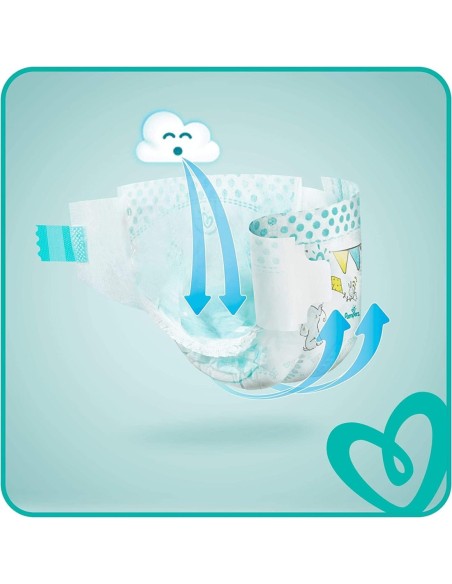 PAMPERS BABY DRY TAILLE 8 110 COUCHES + 17 KG