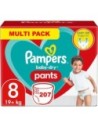 PAMPERS PANTS TAILLE 8 BABY-DRY COUCHES-CULOTTES 207 COUCHES (+18 KG)