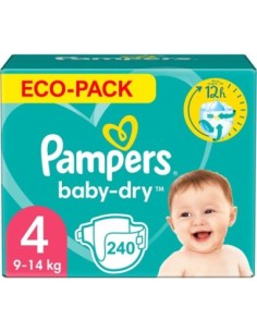 PAMPERS BABY-DRY TAILLE 4 240 COUCHES (9-14 KG)