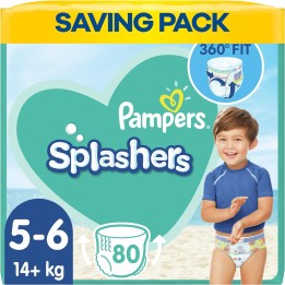 PAMPERS SPLASHERS TAILLE 5-6 80 COUCHES MAILLOT