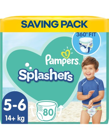 PAMPERS SPLASHERS TAILLE 5-6 80 COUCHES MAILLOT