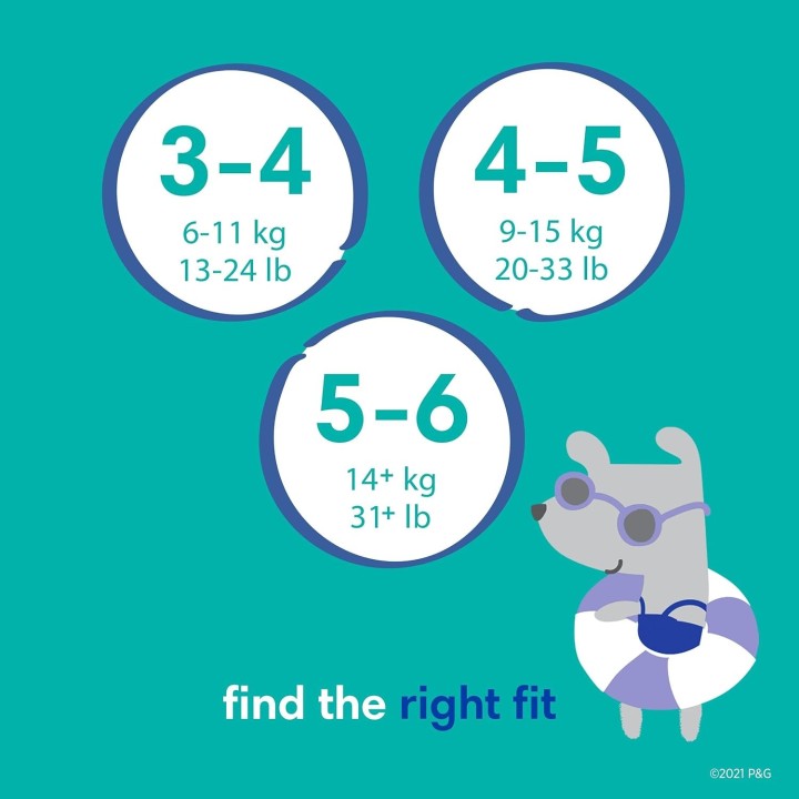 PAMPERS SPLASHERS TAILLE 5-6 80 COUCHES MAILLOT