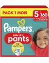 PAMPERS PANTS TAILLE 5 BABY-DRY COUCHES-CULOTTES 160 COUCHES (12-17 KG)