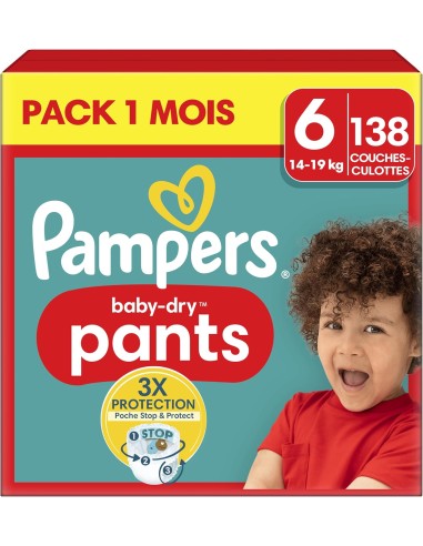 PAMPERS PANTS TAILLE 6 BABY-DRY COUCHES-CULOTTES 138 COUCHES