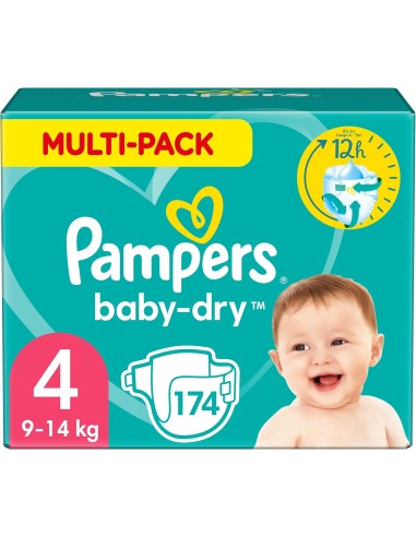 PAMPERS BABY-DRY TAILLE 4 174 COUCHES (9-14 KG)