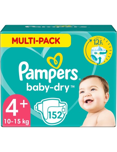 PAMPERS BABY-DRY TAILLE 4 PLUS 152 COUCHES (10-15 KG)