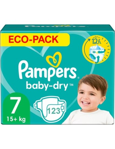 PAMPERS BABY-DRY TAILLE 7 123 COUCHES