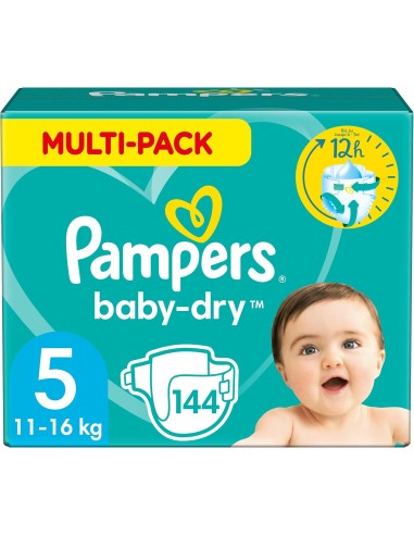 PAMPERS BABY-DRY TAILLE 5 144 COUCHES (11-16 KG)