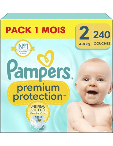 PAMPERS PREMIUM PROTECTION TAILLE 2 240 COUCHES...