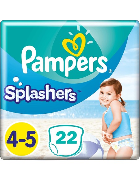 PAMPERS SPLASHERS TAILLE 4-5 22 COUCHES MAILLOT