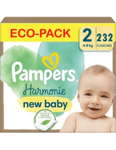 PAMPERS HARMONIE TAILLE 2 232 COUCHES (4-8 KG)