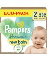 PAMPERS HARMONIE TAILLE 2 232 COUCHES (4-8 KG)