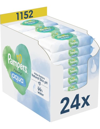 PAMPERS LINGETTES AQUA HARMONIE 1152 LINGETTES 24 PAQUETS DE 48 LINGETTES