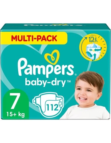 PAMPERS BABY-DRY TAILLE 7 112 COUCHES
