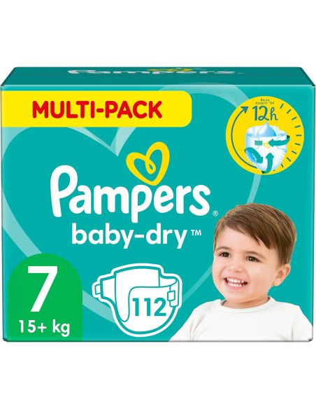 PAMPERS BABY-DRY TAILLE 7 112 COUCHES