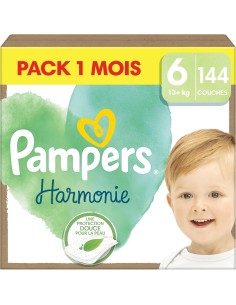 PAMPERS HARMONIE TAILLE 6 144 COUCHES (13-18 KG)
