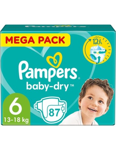 PAMPERS BABY-DRY TAILLE 6 87 COUCHES (13-18 KG)