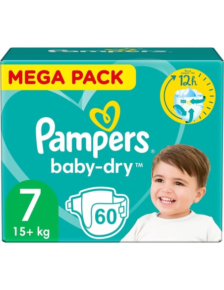 PAMPERS BABY-DRY TAILLE 7 60 COUCHES