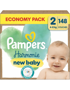 PAMPERS HARMONIE TAILLE 2 148 COUCHES ECONOMY PACK 4-8 KG