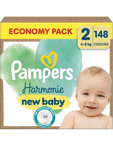 PAMPERS HARMONIE TAILLE 2 148 COUCHES ECONOMY...