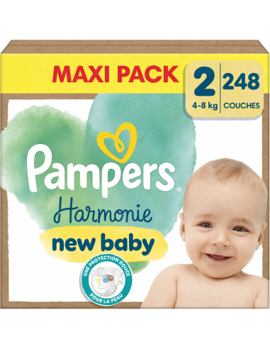 PAMPERS HARMONIE TAILLE 2 248 COUCHES MAXI PACK...