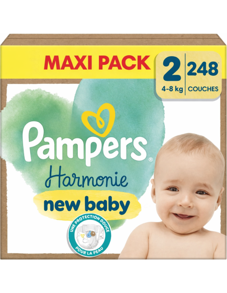 PAMPERS HARMONIE TAILLE 2 248 COUCHES MAXI PACK 4-8 KG