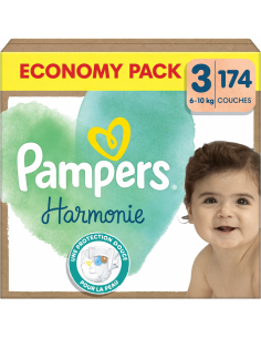 PAMPERS HARMONIE TAILLE 3 174 COUCHES ECONOMY PACK 6-10 KG