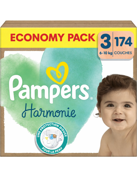 PAMPERS HARMONIE TAILLE 3 174 COUCHES ECONOMY PACK 6-10 KG