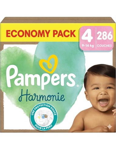 PAMPERS HARMONIE TAILLE 4 286 COUCHES ECONOMY...