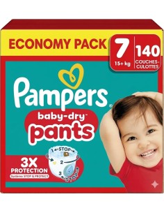 PAMPERS PANTS TAILLE 7 BABY-DRY 140 COUCHES CULOTTES...