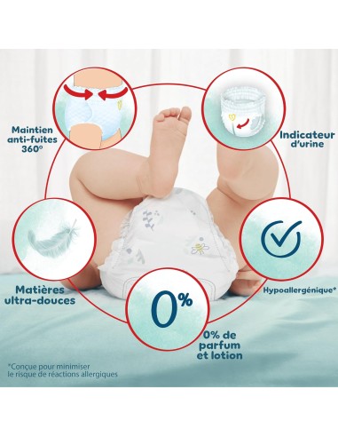 PAMPERS PANTS TAILLE 4 HARMONIE 222 COUCHES...