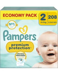 PAMPERS PREMIUM PROTECTION TAILLE 2 208 COUCHES ECONOMY PACK 4-8 KG