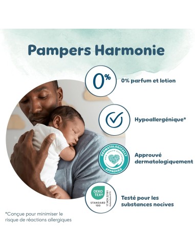 PAMPERS HARMONIE TAILLE 2 200 COUCHES (4-8 KG)
