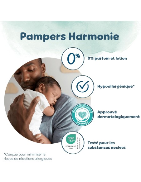 PAMPERS HARMONIE TAILLE 2 200 COUCHES (4-8 KG)