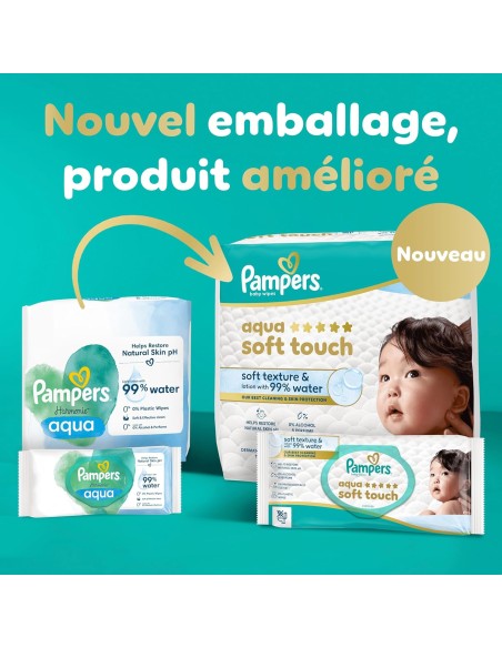 PAMPERS AQUA SOFT TOUCH LINGETTES 18X48 864 LINGETTES