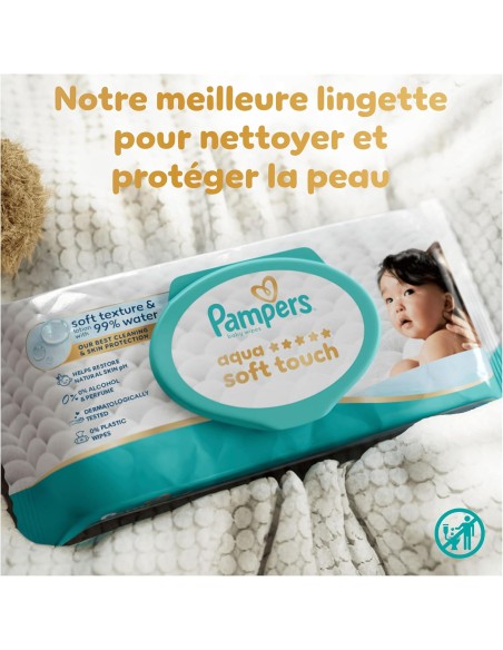 PAMPERS AQUA SOFT TOUCH LINGETTES 18X48 864 LINGETTES