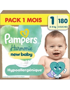 PAMPERS HARMONIE TAILLE 1 180 COUCHES (2-5 KG)