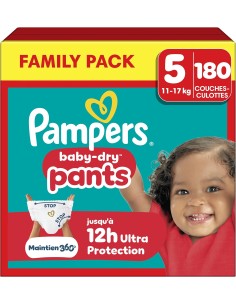 PAMPERS PANTS TAILLE 5 BABY-DRY 180 COUCHES CULOTTES...