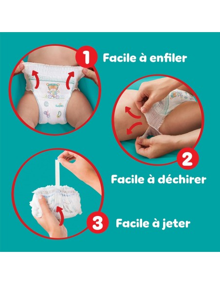 PAMPERS PANTS TAILLE 6 BABY-DRY 176 COUCHES CULOTTES FAMILY PACK 13-19 KG